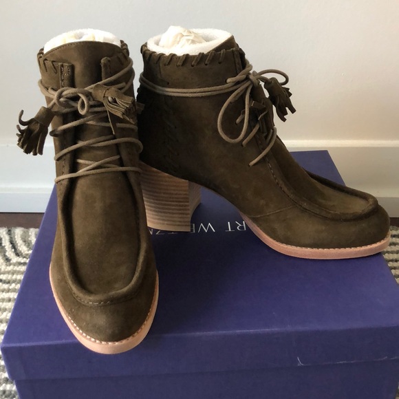 Stuart Weitzman Wallawalla suede ankle boots olive - Picture 2 of 12